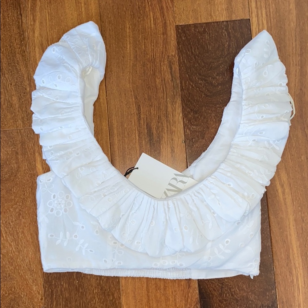 White zara crop top